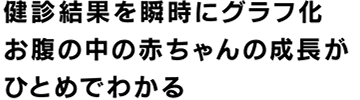 健診結果を瞬時にグラフ化、お腹の中の赤ちゃんの成長がひとめでわかる