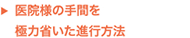 医院様の手間を極力省いた進行方法